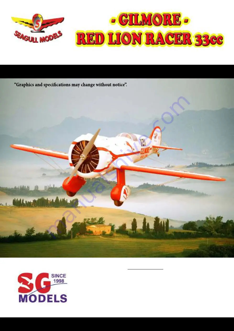 SG Models GILMORE RED LION RACER 33cc Assembly Manual Download Page 1