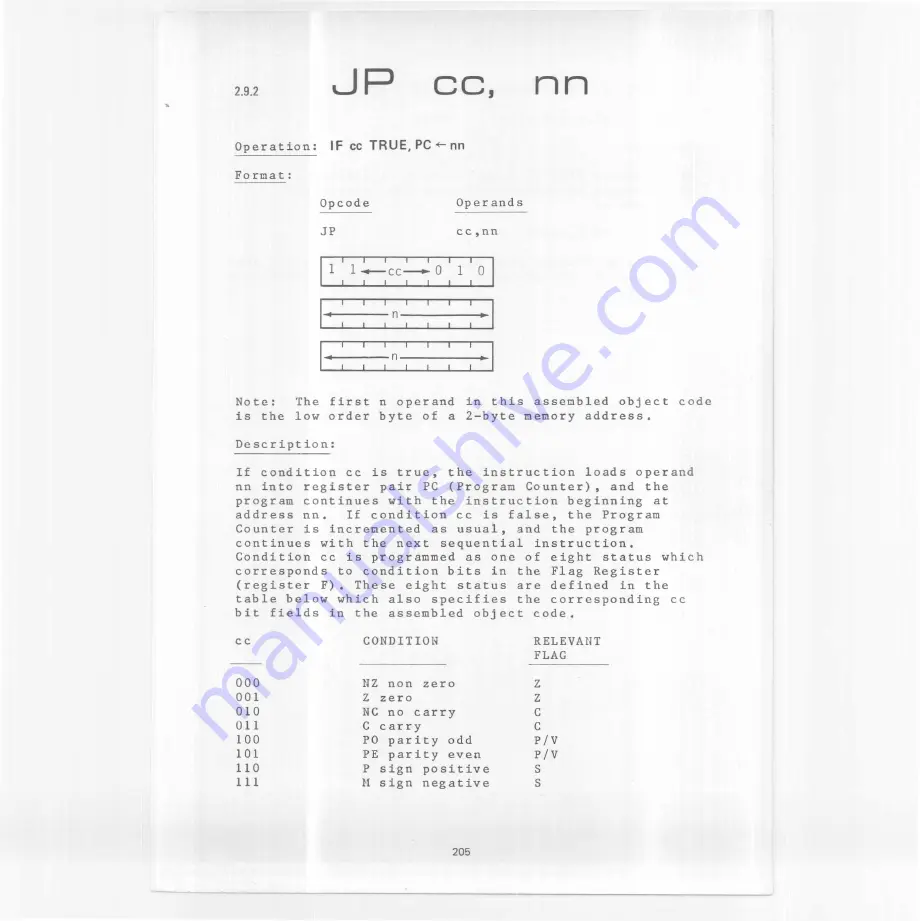 SGS ATES Z80 Скачать руководство пользователя страница 206