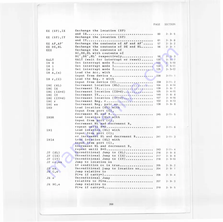 SGS ATES Z80 Скачать руководство пользователя страница 269