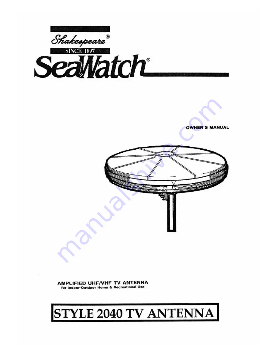 Shakespeare Electronic SEAWATCH 2040 Скачать руководство пользователя страница 1