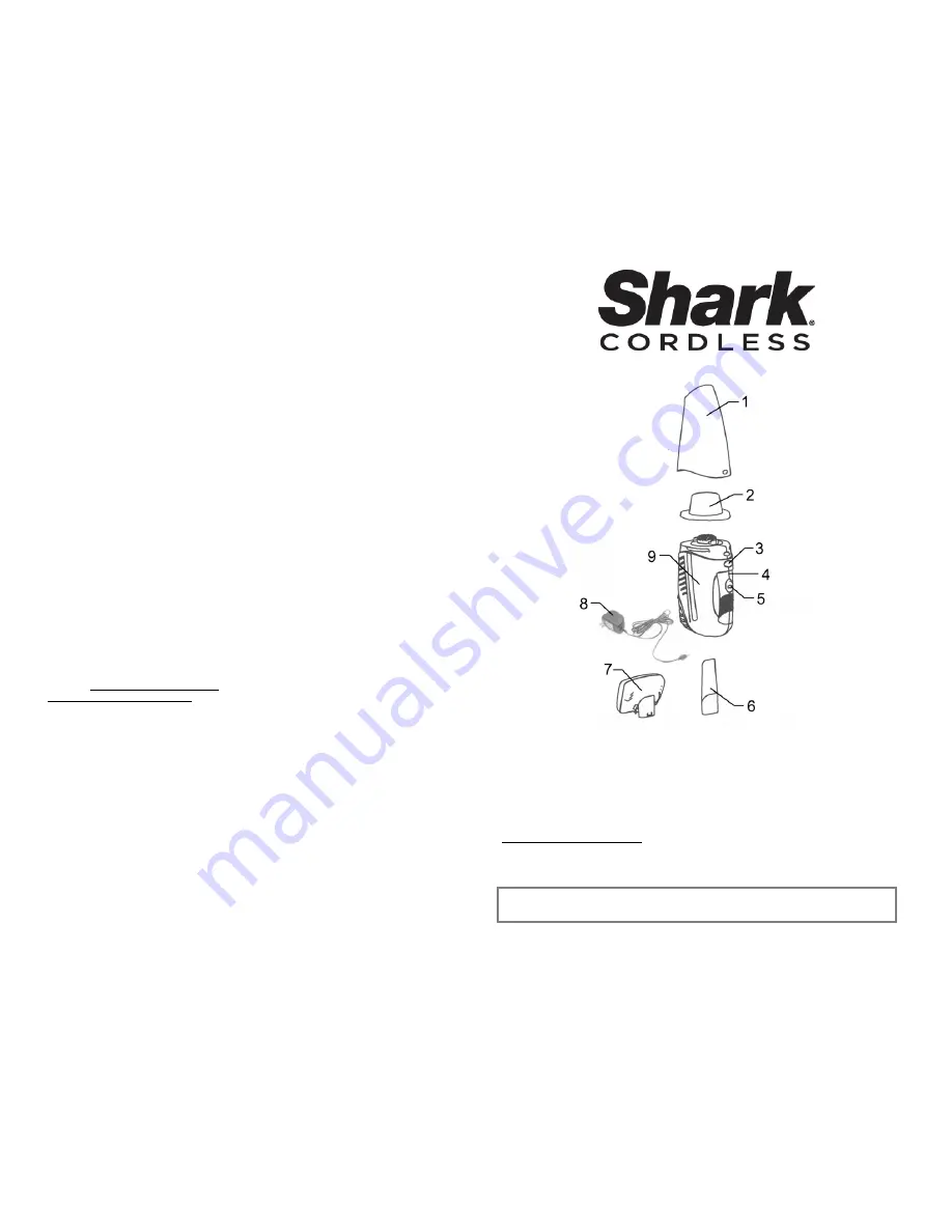 Shark CORDLESS Shark SV736K Instruction Manual Download Page 2