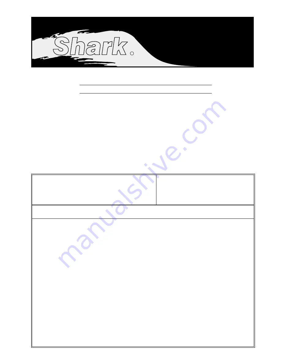 Shark DH3030HGB Operating Instructions And Parts Manual Download Page 1