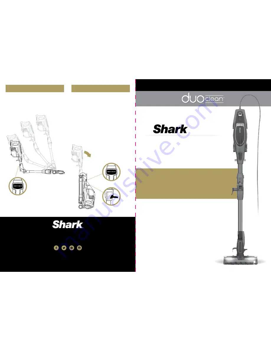 SharkNinja Operating DuoClean Shark Flex Corded Ultra-Light HV391 Quick Start Manual Download Page 1