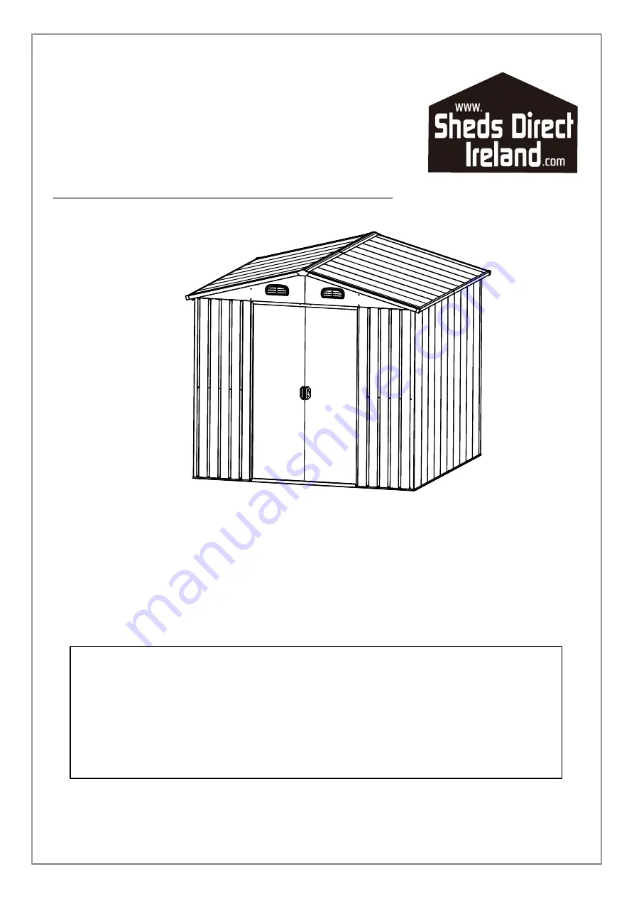 Sheds Direct Ireland SD-XN68-AP Owner'S Manual Download Page 1