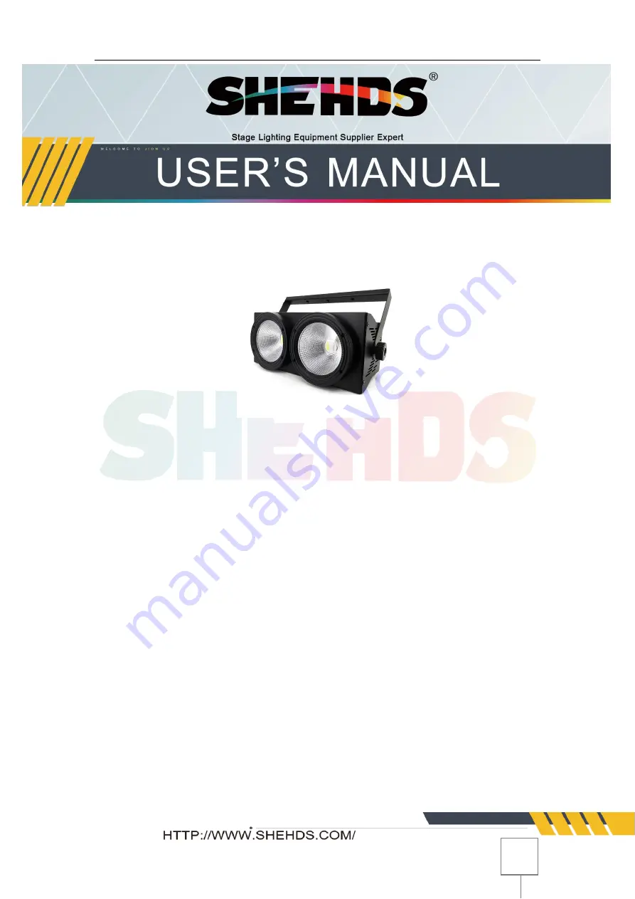 Shehds 2Eyes 200W LED COB Blinder User Manual Download Page 1