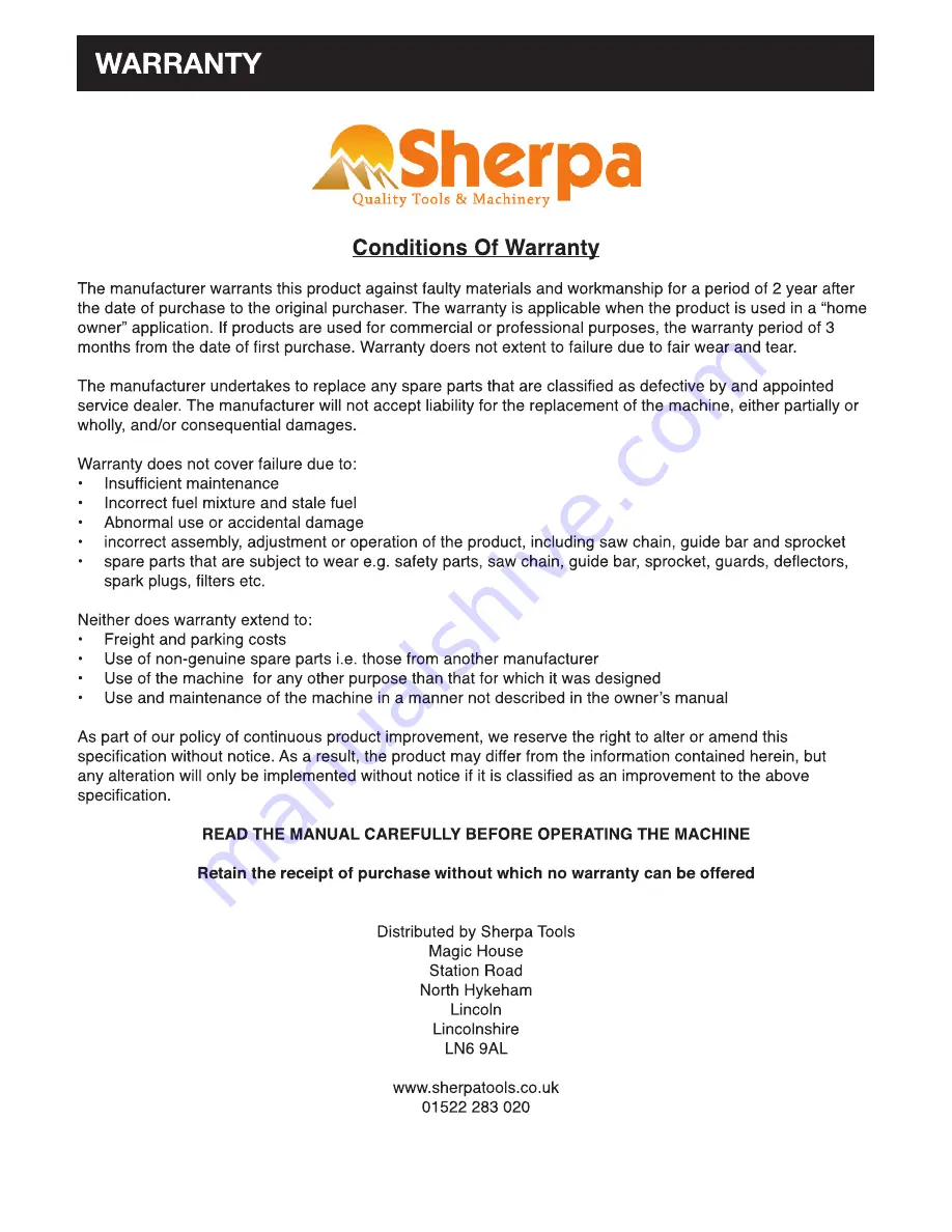 Sherpa ST-MT340 Operator'S Manual Download Page 35