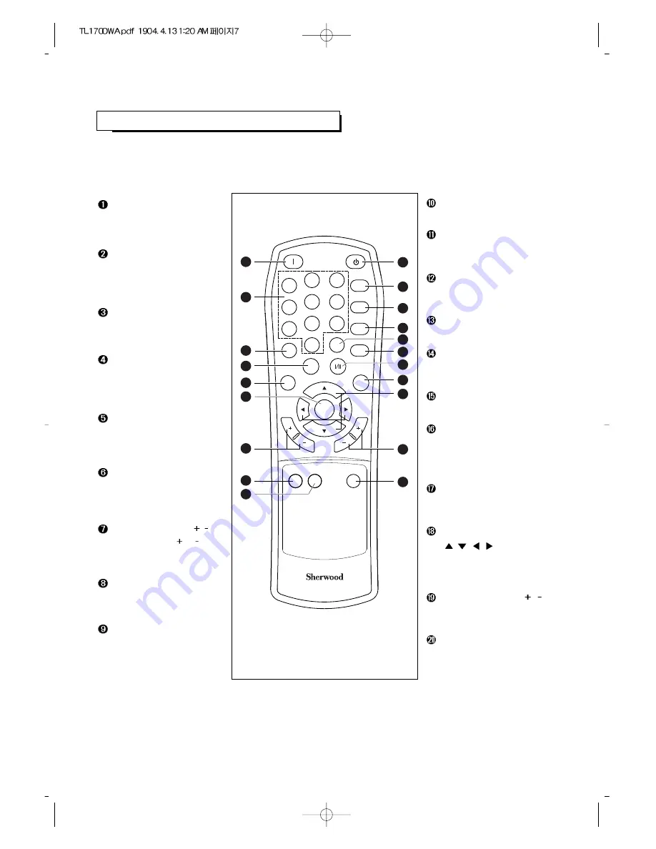 Sherwood TL-1700W Скачать руководство пользователя страница 7