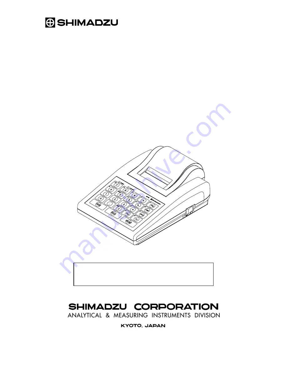 Shimadzu EP-90 Instruction Manual Download Page 1