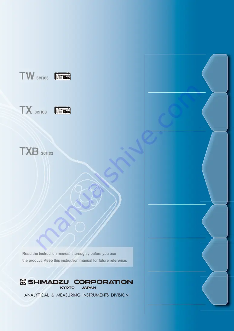 Shimadzu TW223L Скачать руководство пользователя страница 1