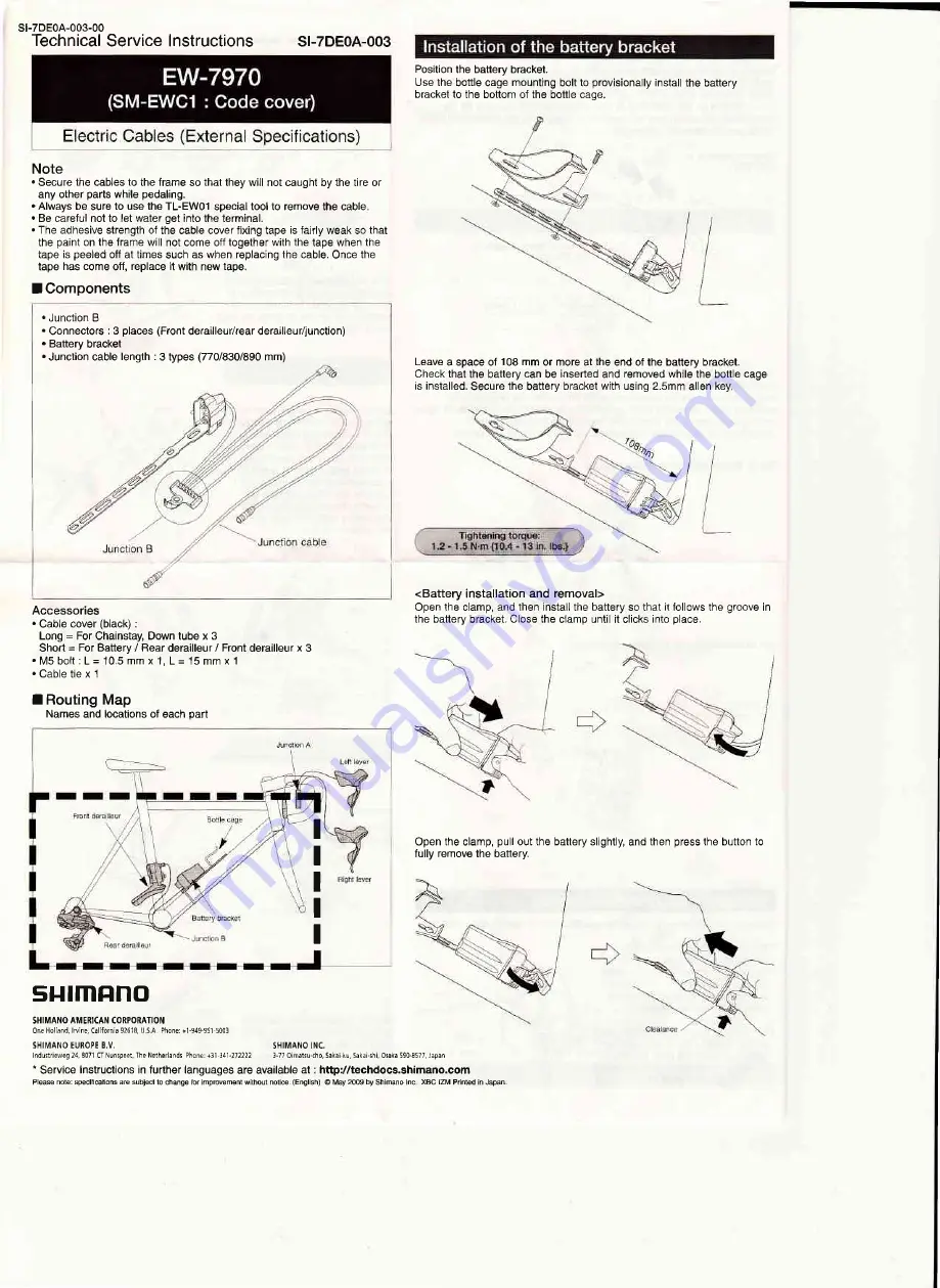 Shimano EW-7970 Technical Service Instructions Download Page 1