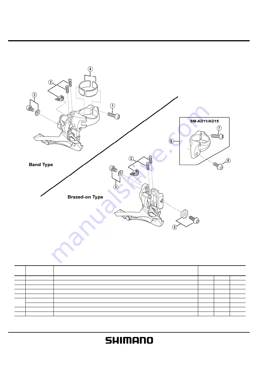 Shimano FD-CX70 Technical Service Instructions Download Page 1