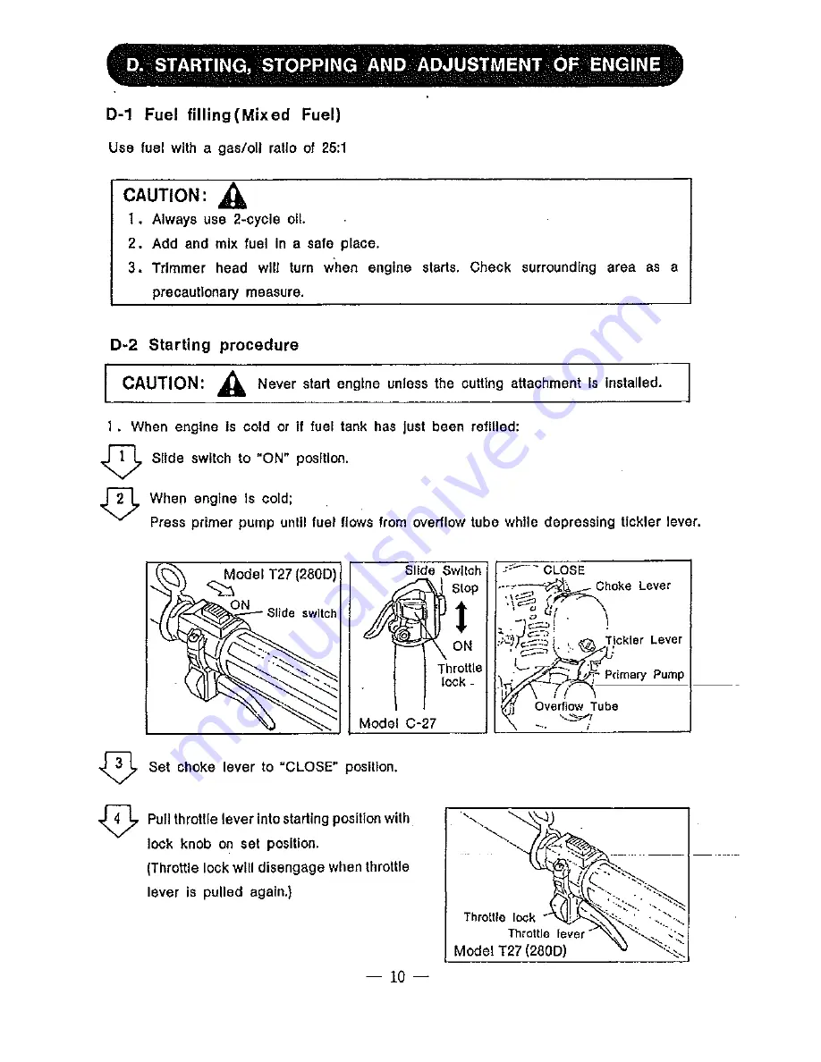 Shindaiwa C-27 Instruction Manual Download Page 12