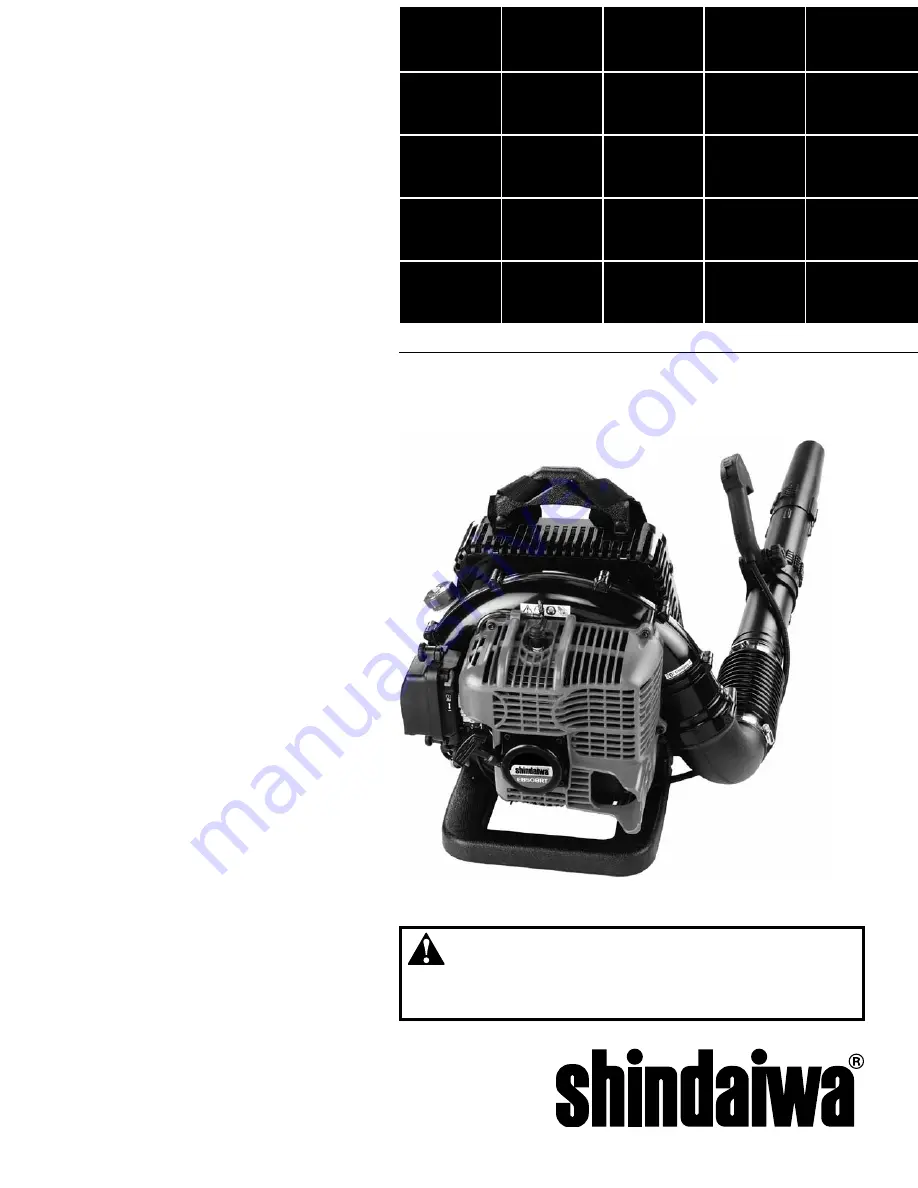 Shindaiwa EB508RT Owner'S/Operator'S Manual Download Page 1