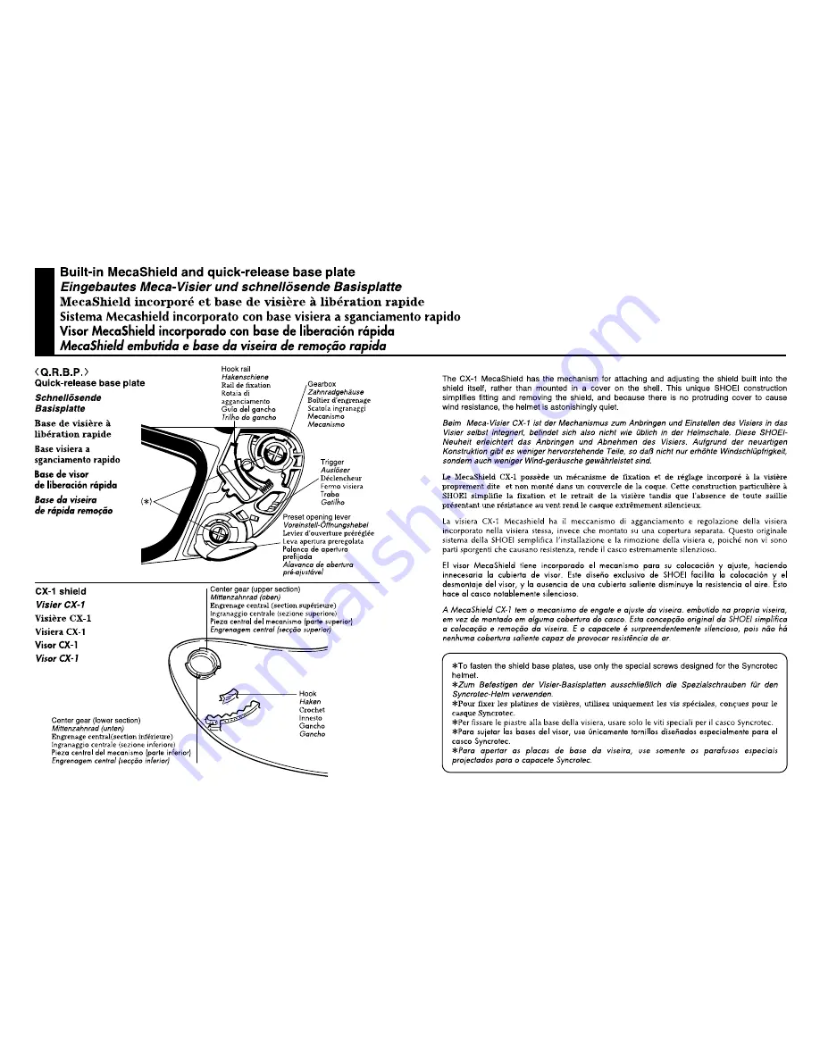 SHOEI Syncrotec Скачать руководство пользователя страница 6