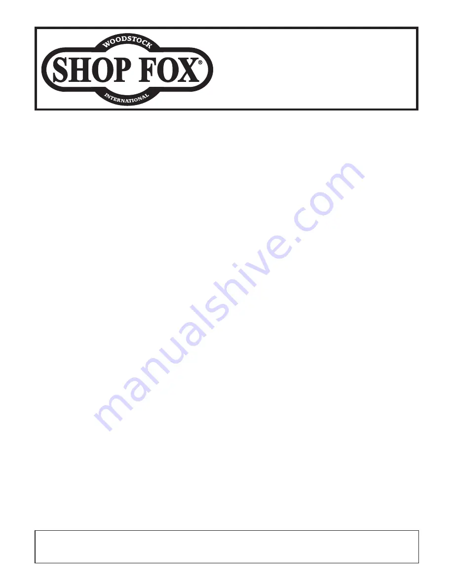 Shop fox SHOP FOX D3614 Скачать руководство пользователя страница 1