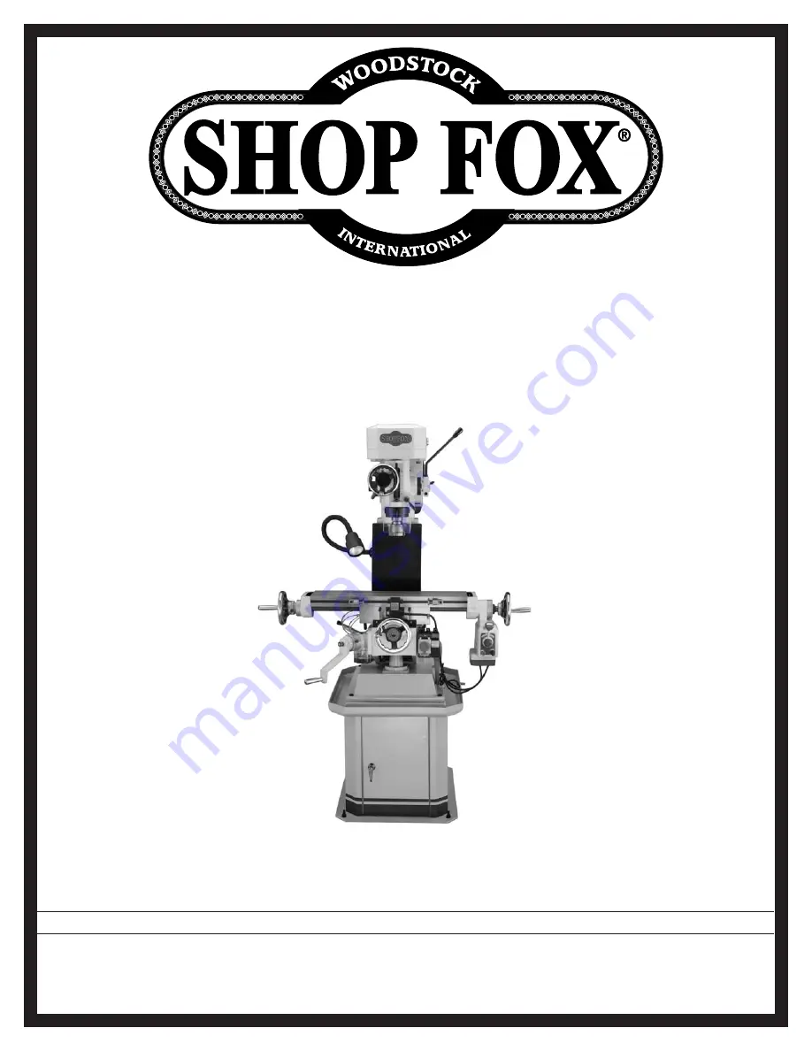 Shop fox SHOP FOX M1001 Instruction Manual Download Page 1