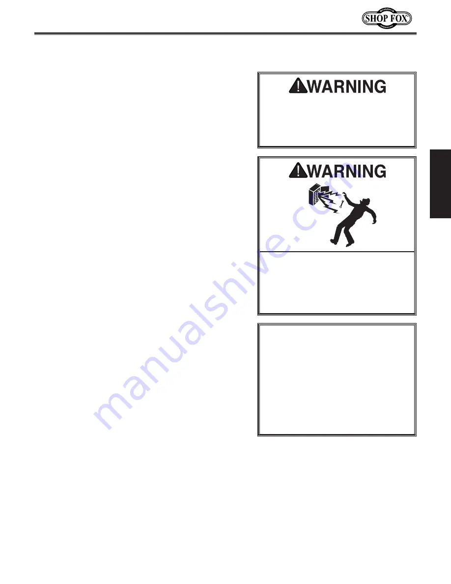 Shop fox SHOP FOX M1036 Owner'S Manual Download Page 12