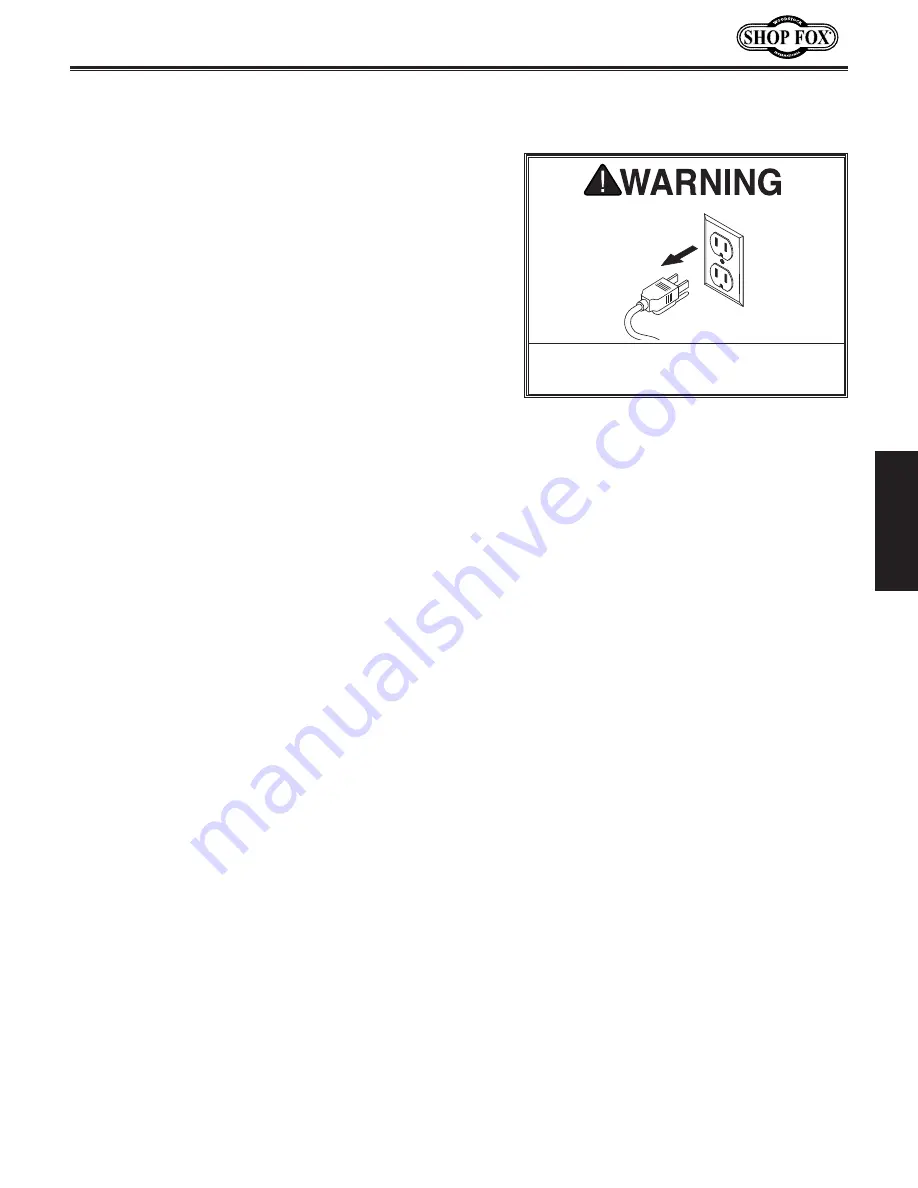 Shop fox SHOP FOX M1036 Owner'S Manual Download Page 14