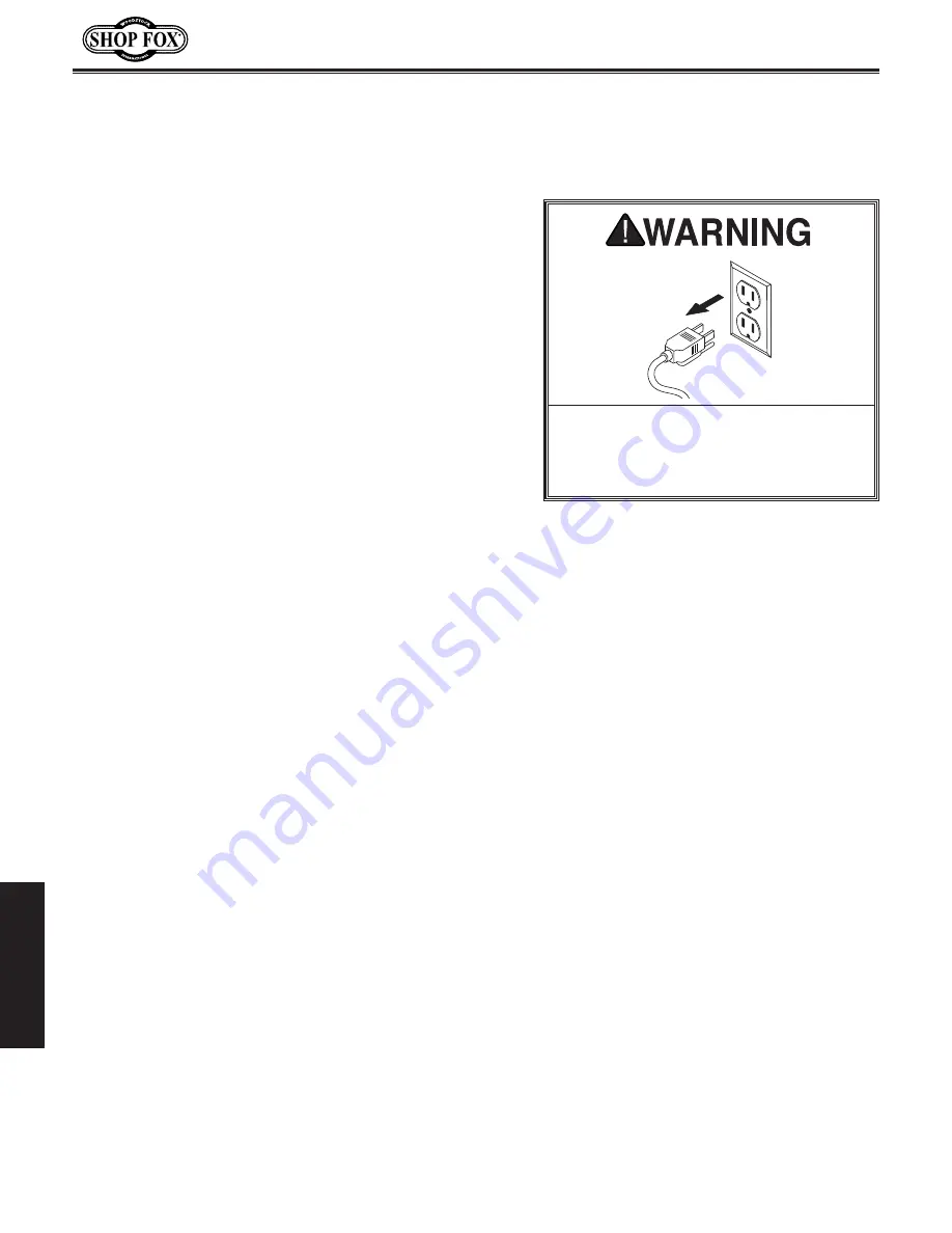 Shop fox SHOP FOX M1104 Owner'S Manual Download Page 16