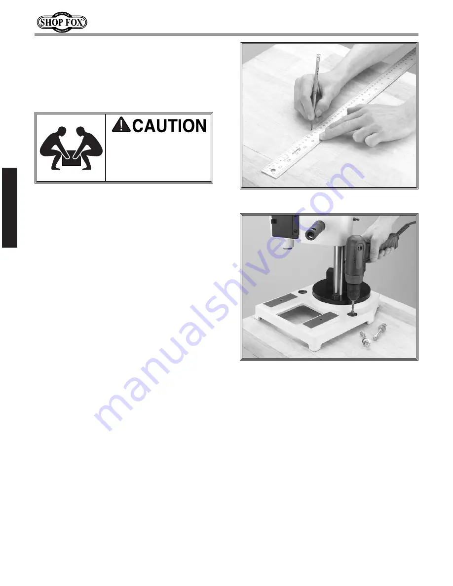 Shop fox Shop Fox W1671 Instruction Manual Download Page 12