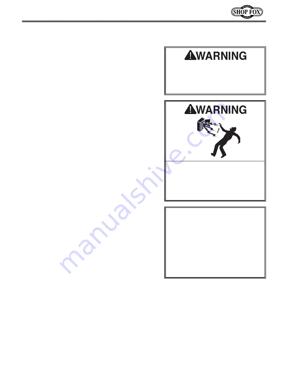 Shop fox SHOP FOX W1712 Instruction Manual Download Page 7