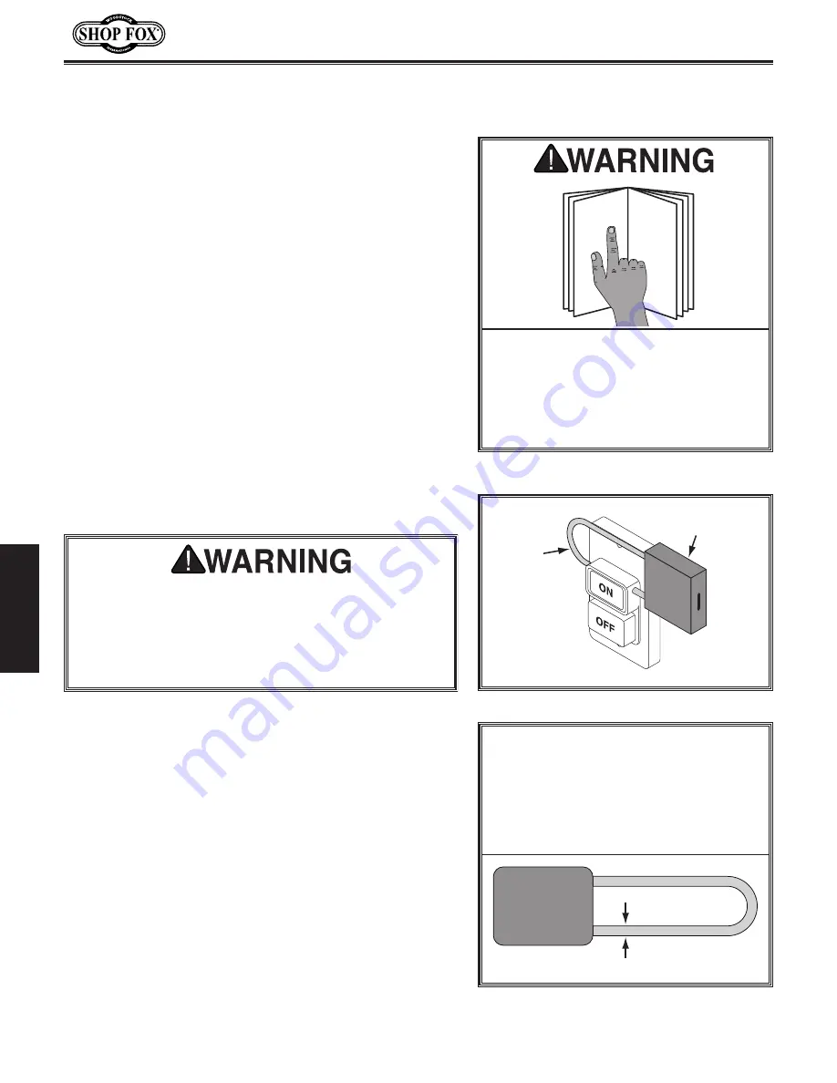 Shop fox SHOP FOX W1740 Owner'S Manual Download Page 18