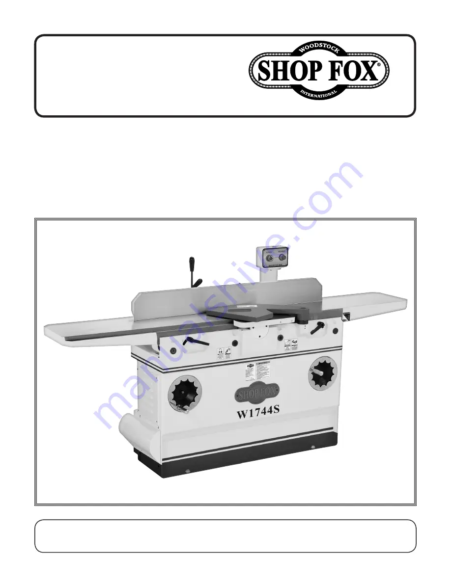 Shop fox W1744 Manual Download Page 10