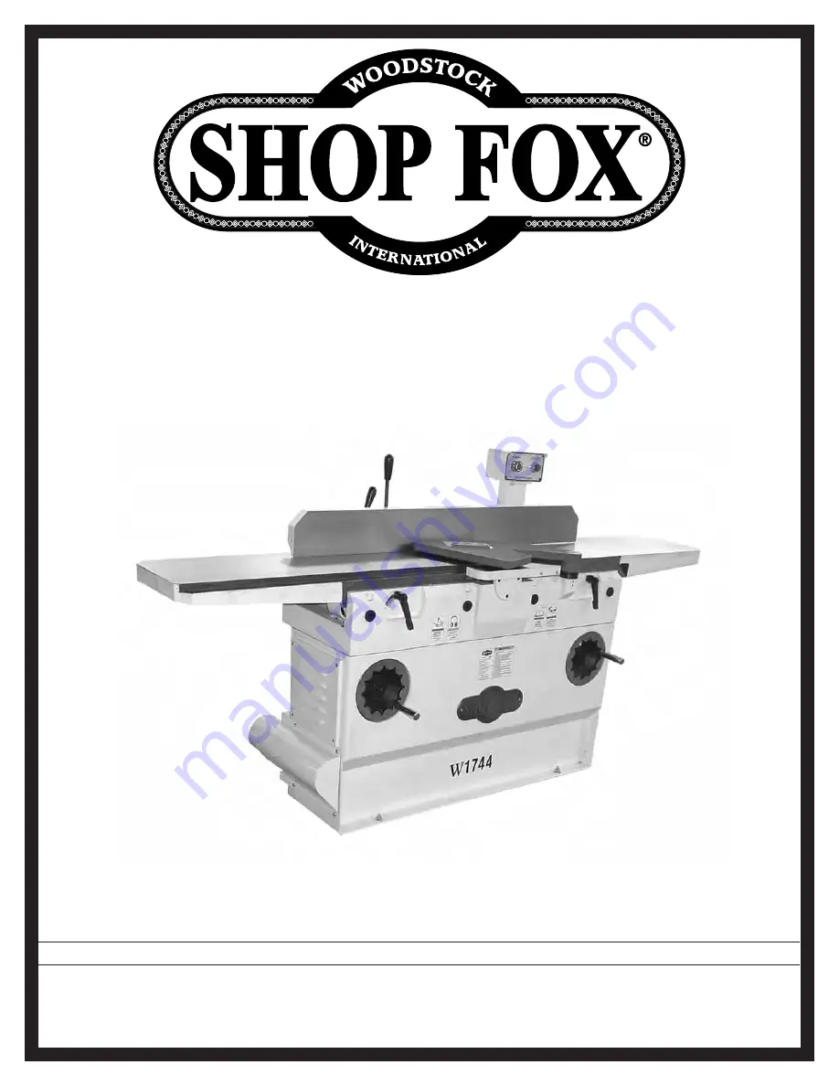 Shop fox W1744 Manual Download Page 22