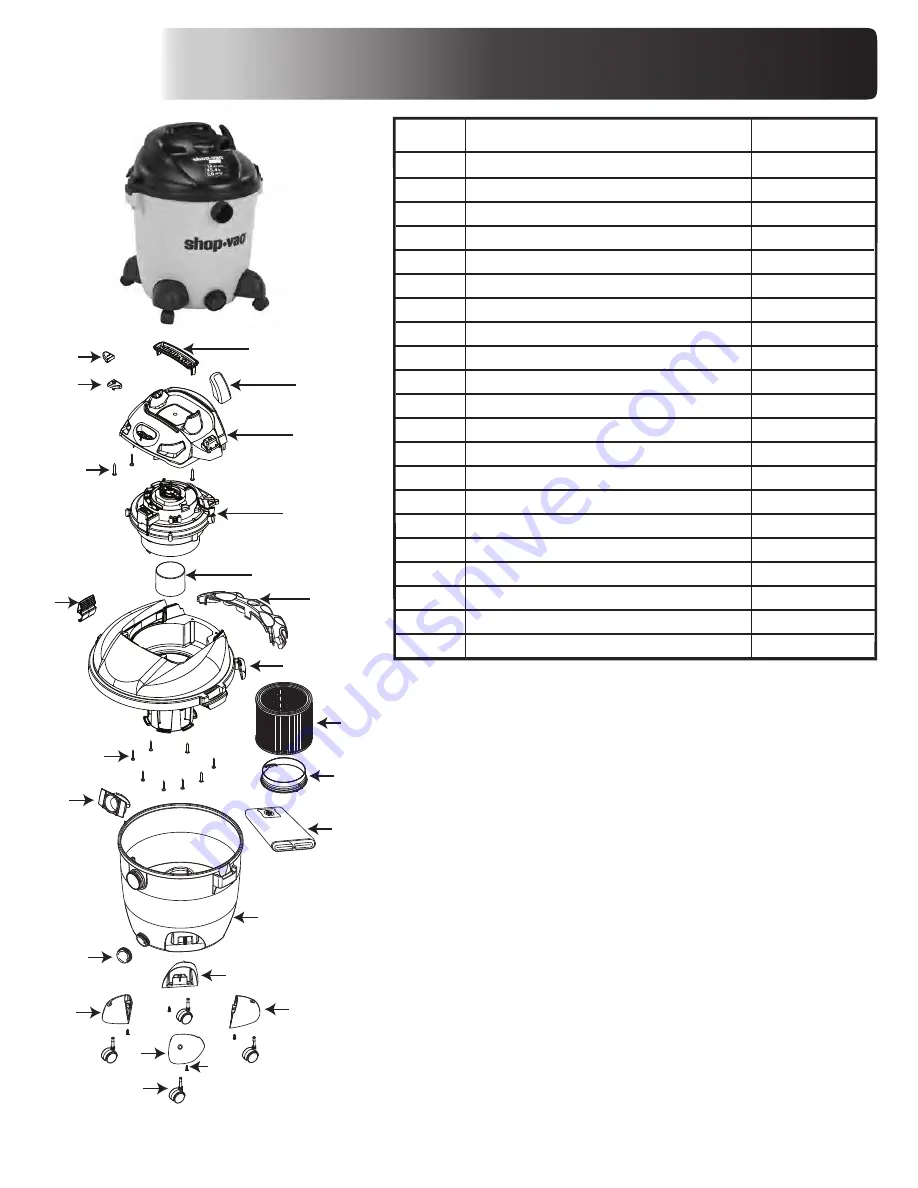 Shop-Vac 16RT500A Specification Download Page 1