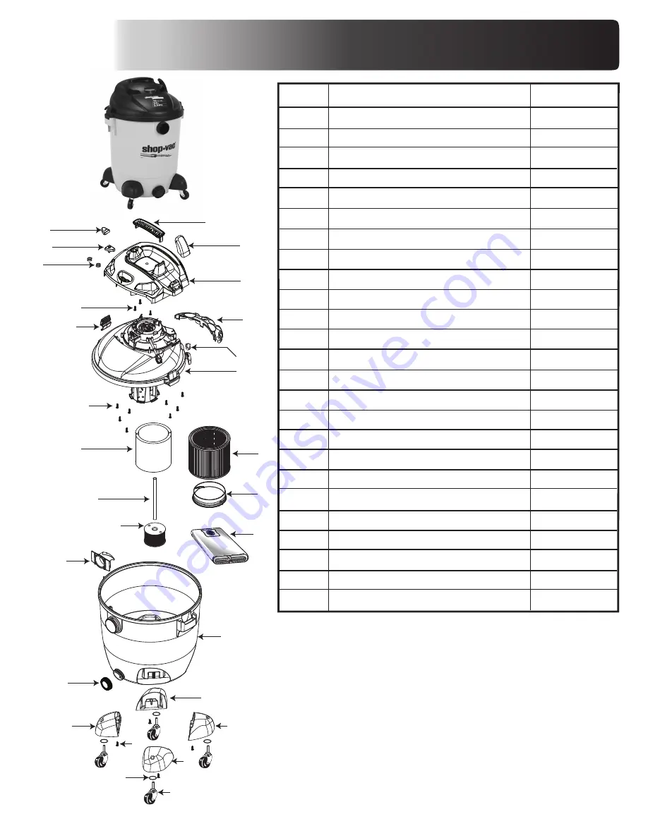 Shop-Vac 16RTP550A Specification Download Page 1