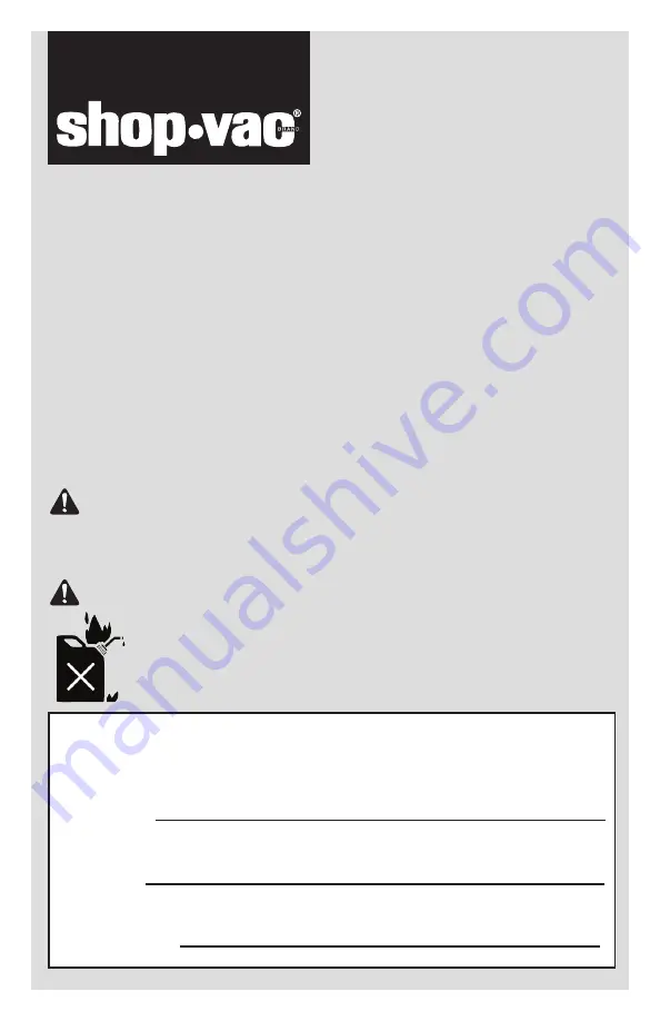 Shop-Vac 2TM Series User Manual Download Page 1