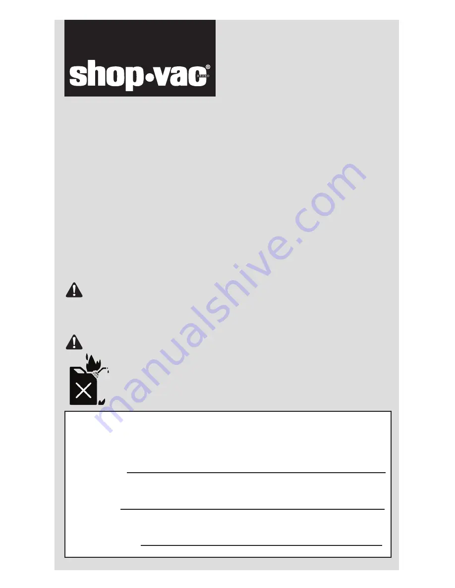 Shop-Vac 405 SERIES User Manual Download Page 1