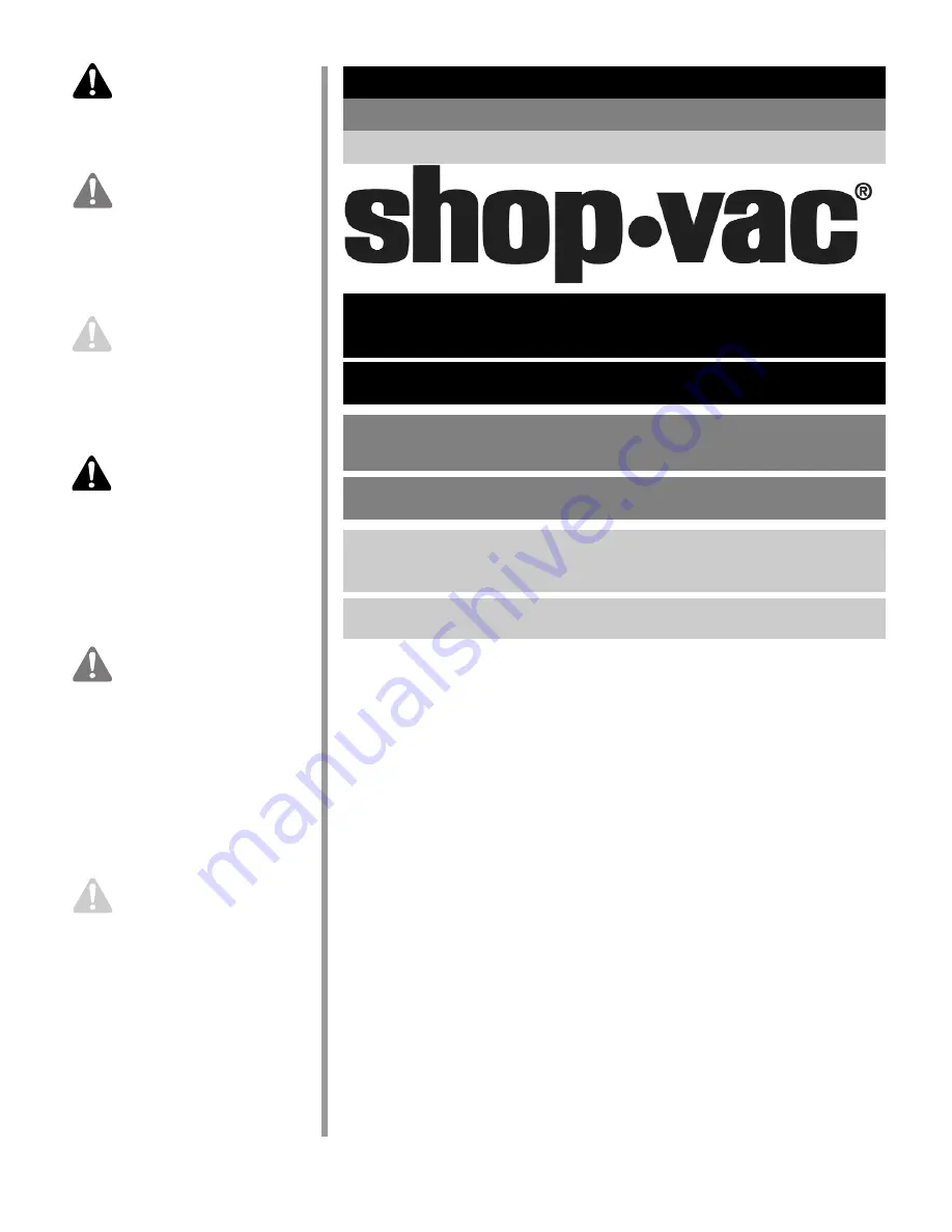 Shop-Vac 85S series User Manual Download Page 1