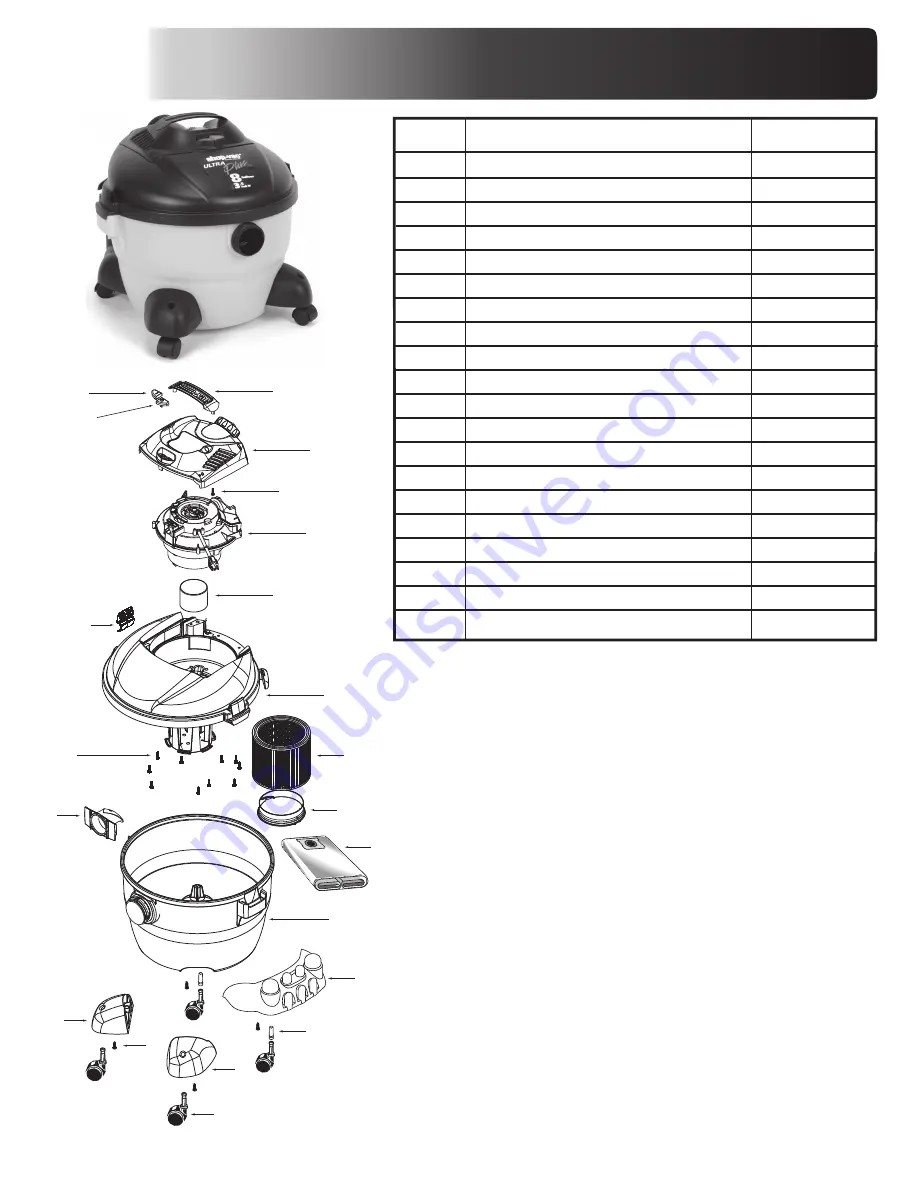 Shop-Vac 87L350 Specification Download Page 1