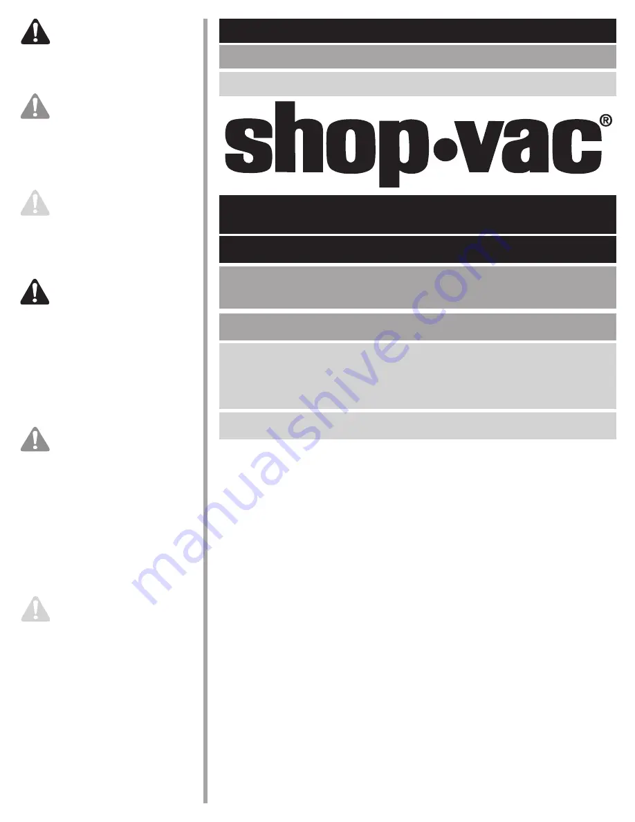 Shop-Vac 87P series User Manual Download Page 1