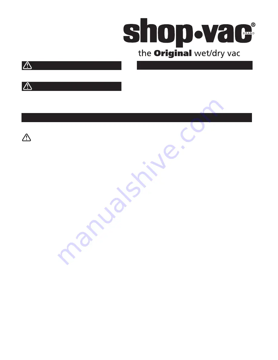 Shop-Vac AM425-HV User Manual Download Page 1