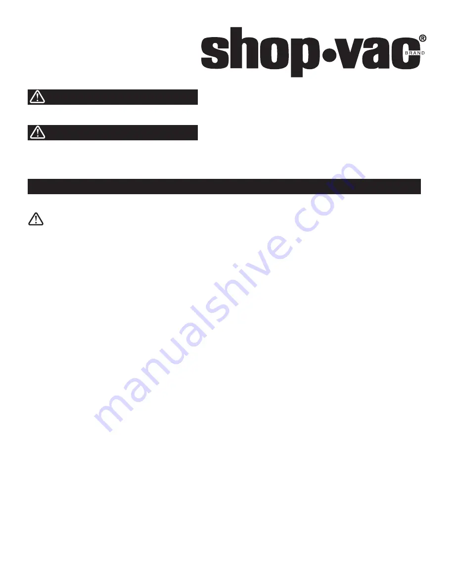 Shop-Vac BMB110040 User Manual Download Page 1