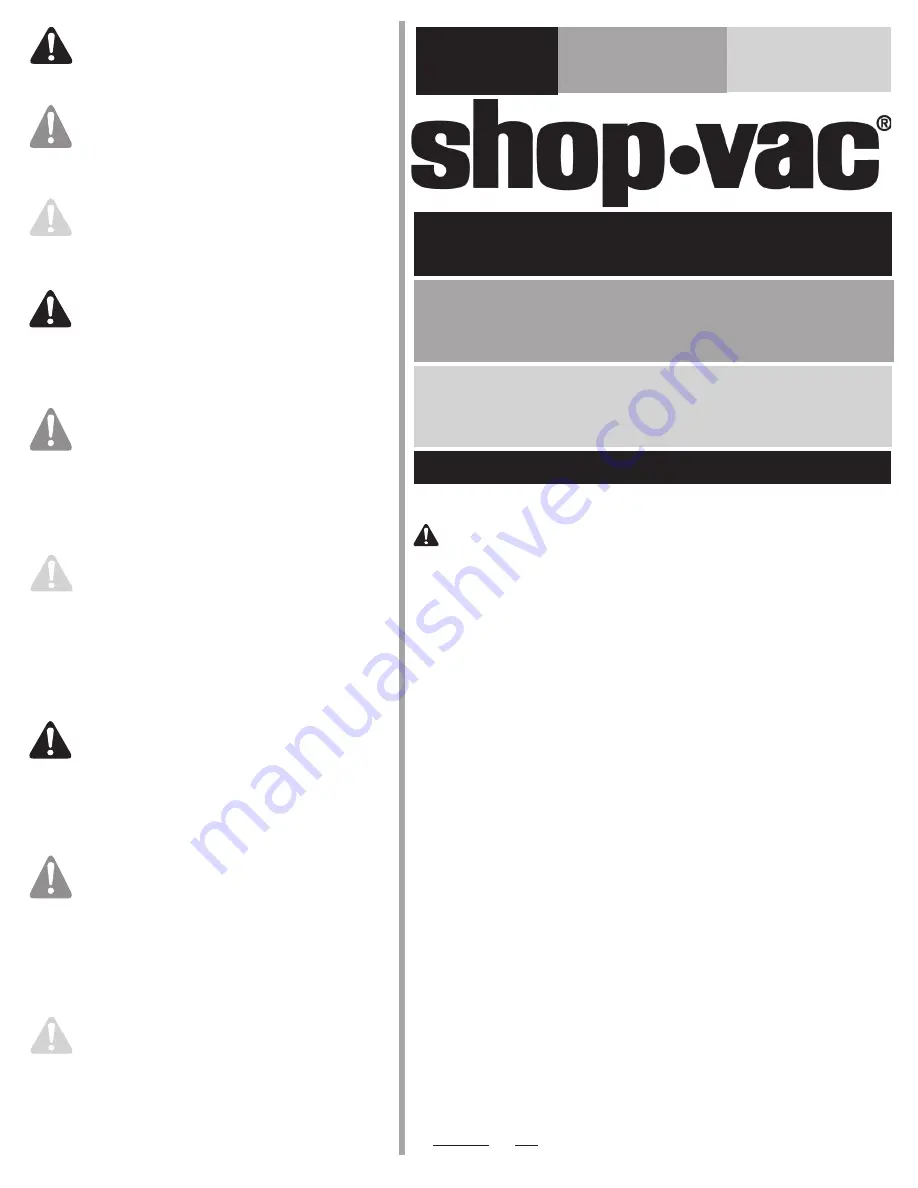 Shop-Vac CAV150 User Manual Download Page 1