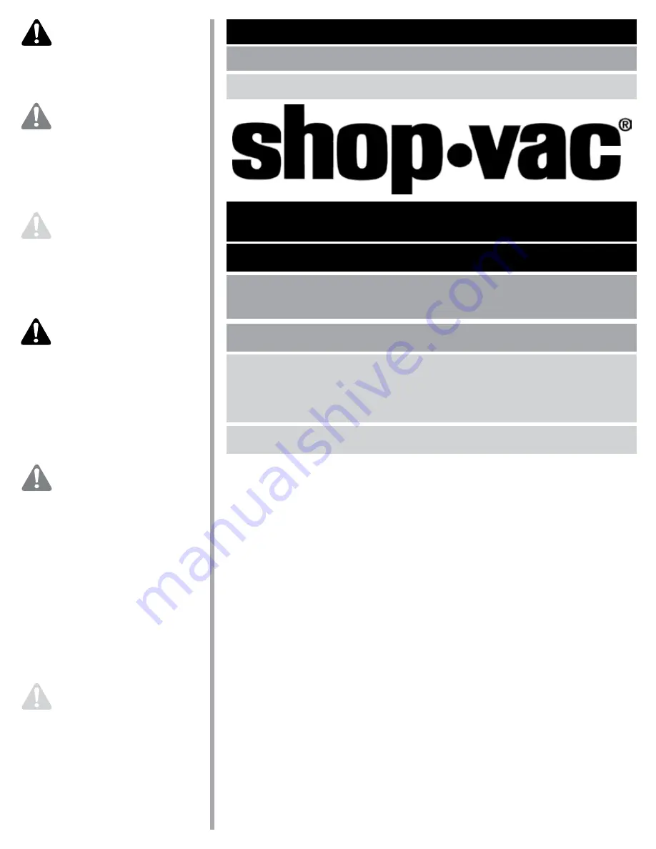 Shop-Vac CH87 Series User Manual Download Page 1