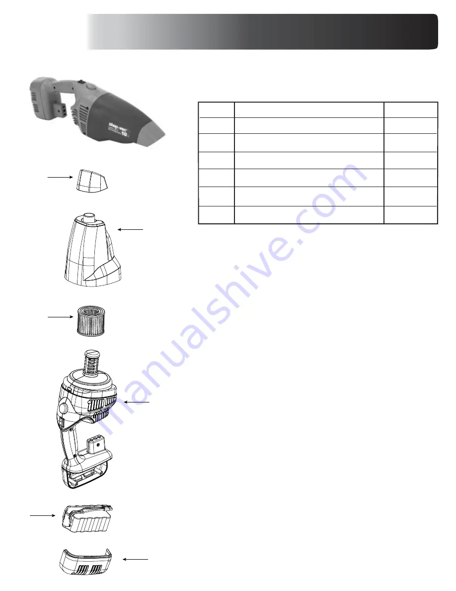 Shop-Vac H18V2100 Specification Download Page 1