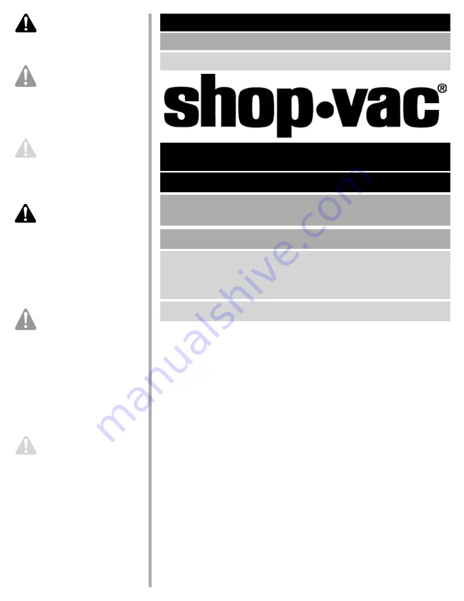 Shop-Vac MAC SERIES User Manual Download Page 1