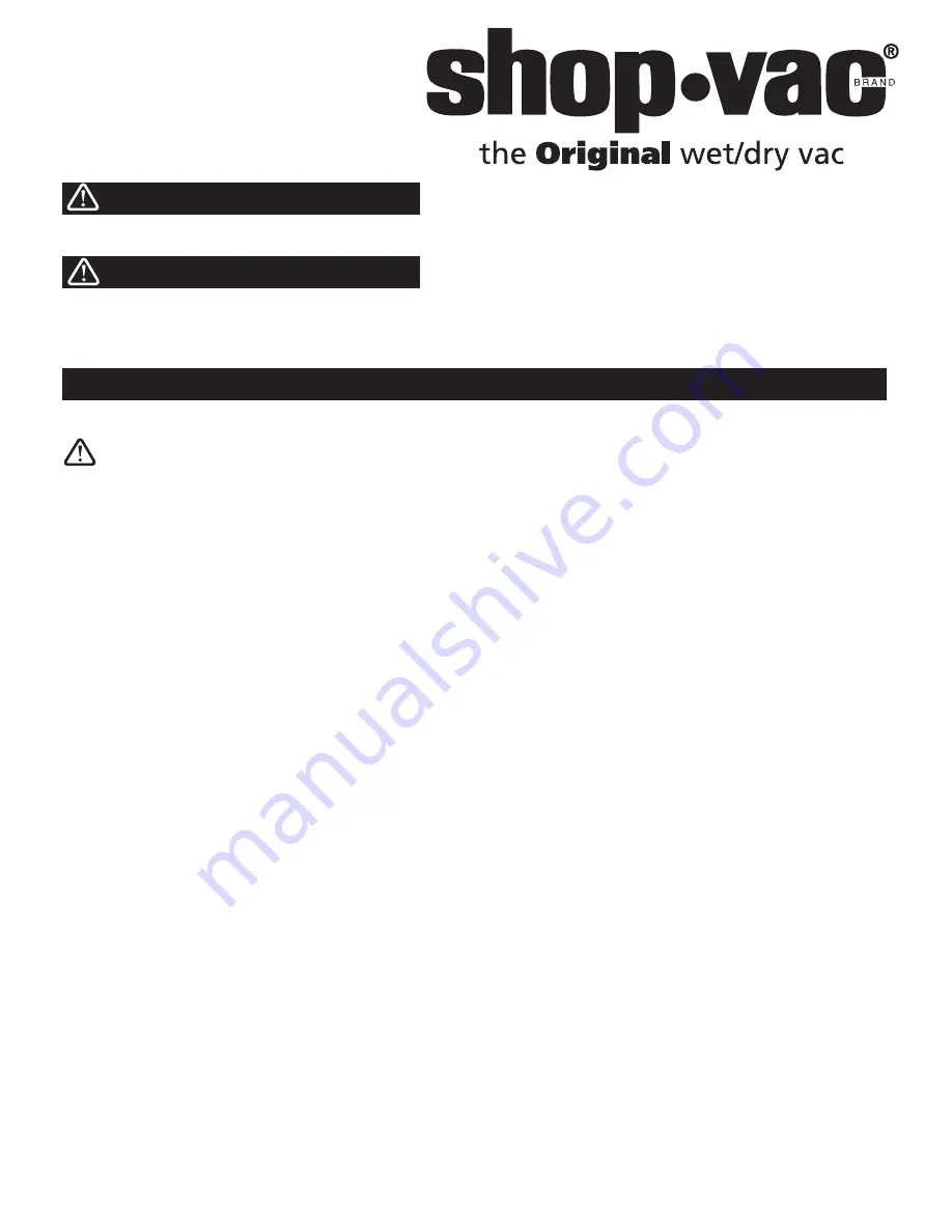 Shop-Vac P16-SQ16S User Manual Download Page 1