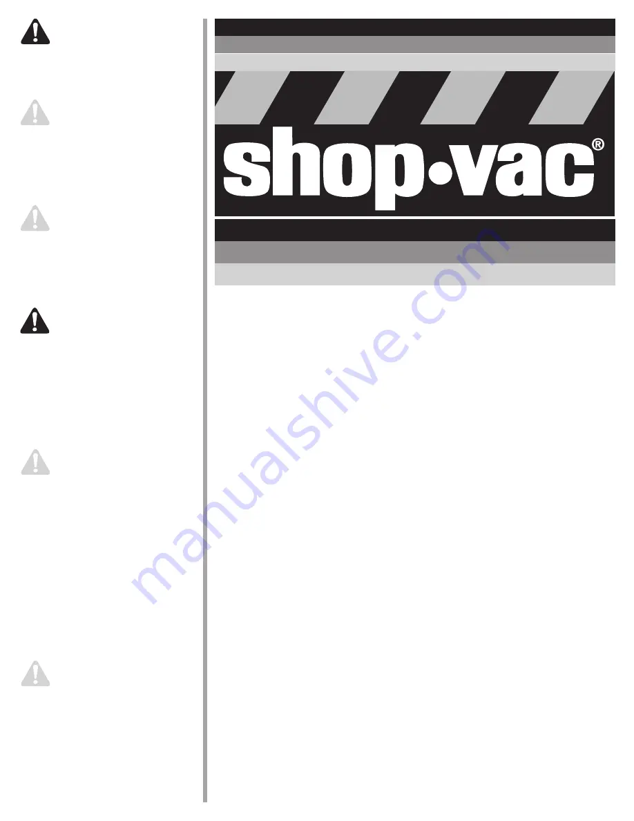 Shop-Vac SERIE QLH User Manual Download Page 1