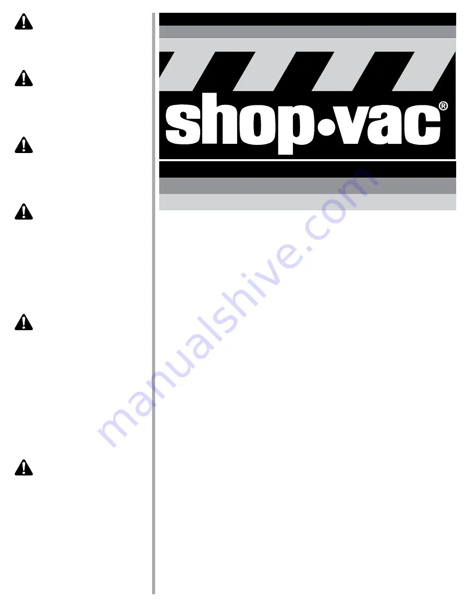 Shop-Vac SERIES 586 User Manual Download Page 1