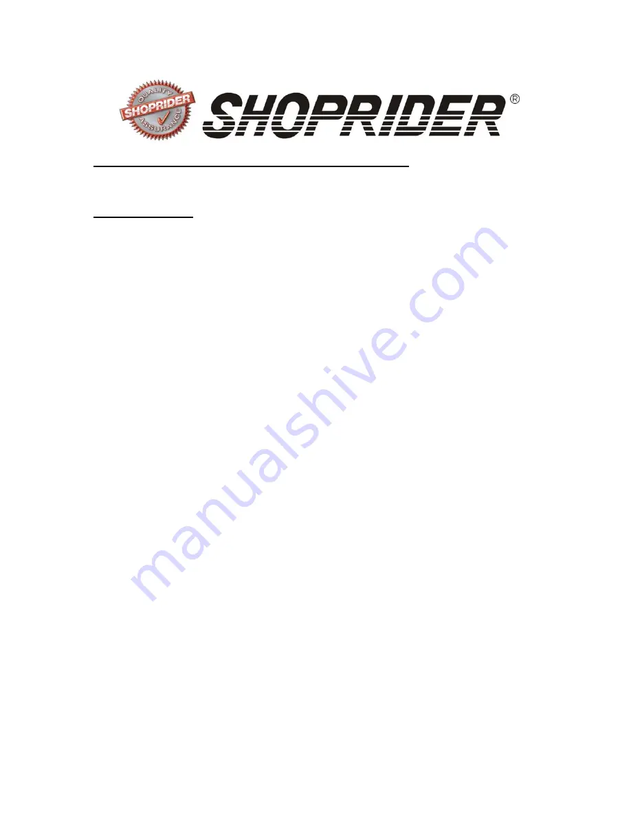 Shoprider 888WNLD Скачать руководство пользователя страница 17