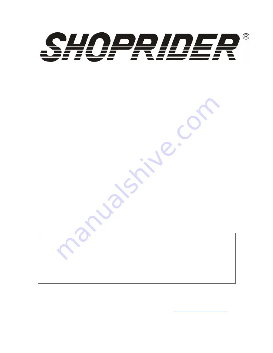 Shoprider XtraLite Jiffy UL7WR-10 User Manual Download Page 22