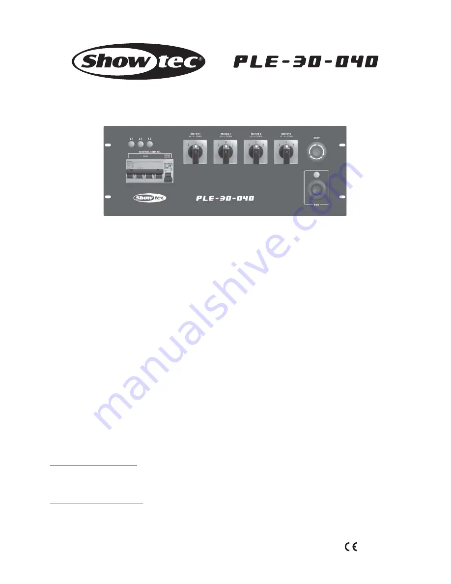 SHOWTEC PLE-30-040 User Manual Download Page 1