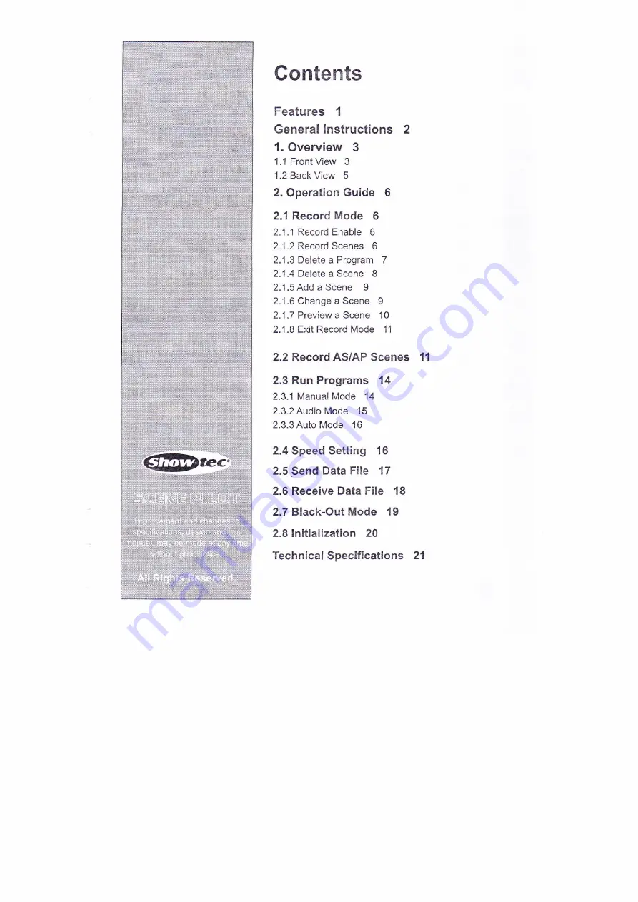 SHOWTEC SCENE PILOT User Manual Download Page 3