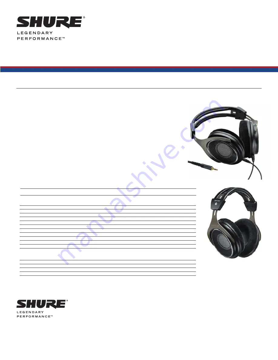 Shure SRH1840 Instruction Manual Download Page 14