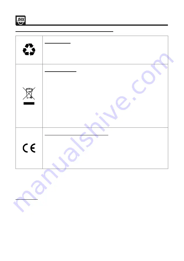 SHX SHX05FW450 Operating Manual Download Page 10